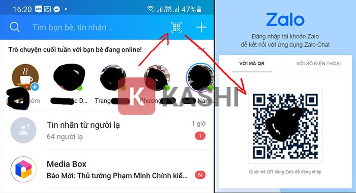 Dùng mã QR của người khác để đăng nhập