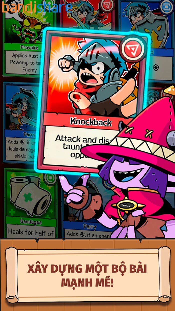 Mô tả ảnh: Giao diện xây dựng bộ bài trong Card Guardians: Deck Building