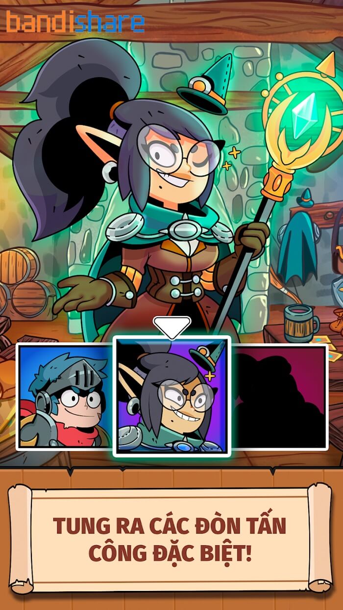 Mô tả ảnh: Chiến đấu với quái vật trong Card Guardians: Deck Building