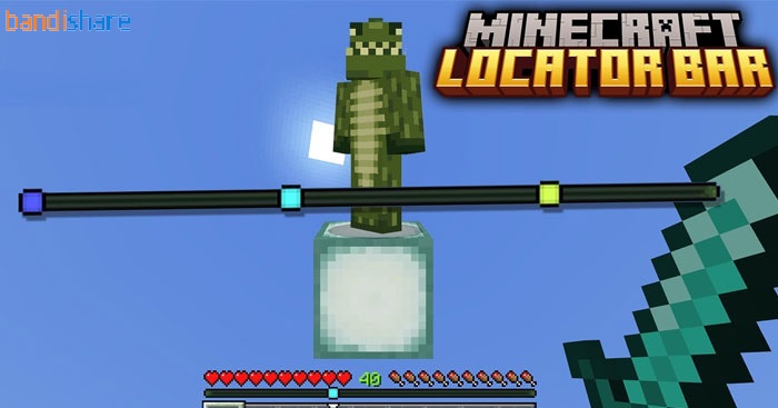alt text: Thanh định vị (Locator Bar) trong Minecraft 1.21.90