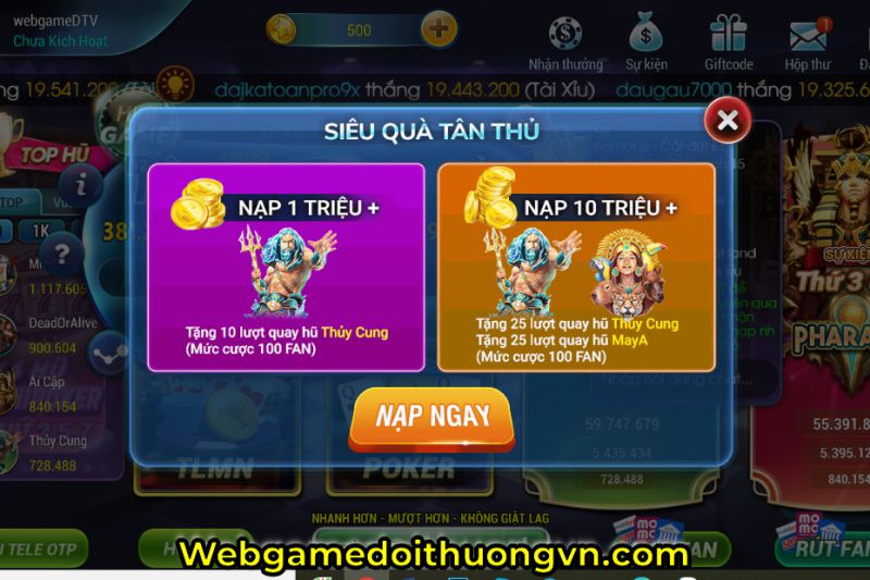 giftcode Tân Thủ FanVip88